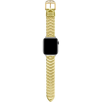TED Chevron Gold Leather Strap for APPLE Watches 42-44 mm