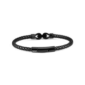 U.S.POLO Carl Stainless Steel and Leather Bracelet