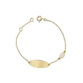 Bracelet 14K Gold Military Tag with Design of Cloud by Ino&Ibo