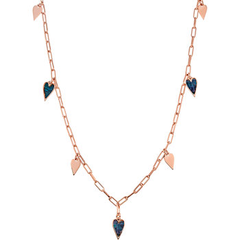VOGUE Starling Silver 925 Necklace Rose Gold Plated 18K with Enamel
