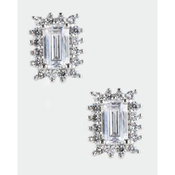 14ct White Gold Earrings with Zircon by SAVVIDIS