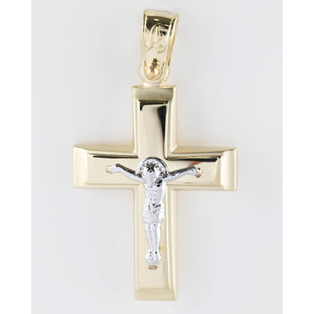 14ct Two-Toned Gold Cross by SAVVIDIS