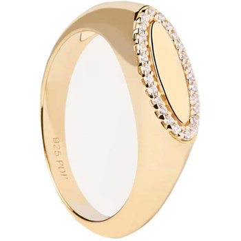 PDPAOLA Carry Overs SS Lace Stamp Gold Ring made of 18ct-Gold-Plated Sterling Silver (No 50)
