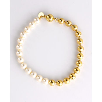 Gold plated Sterling Silver Bracelet with Pearl by KIKI Pearly Collection