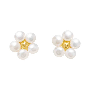 Σκουλαρίκια DOUKISSA NOMIKOU Little Pearl Flower Stud Earrings