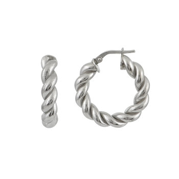 Rhodium Plated Sterling Silver Earrings by KIKI Core Collection
