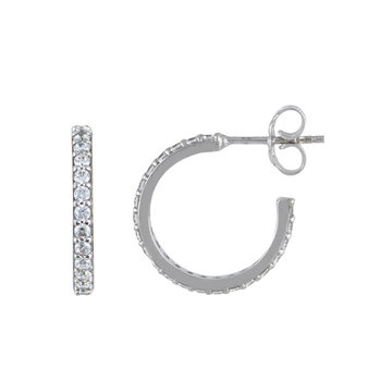 14ct White Gold Hoops with
