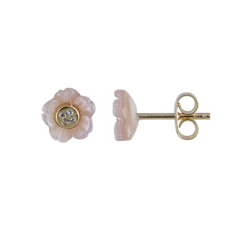 9ct Gold Earrings in Flower