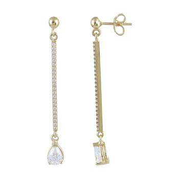14ct Gold Earrings with Ζircons by SOLEDOR