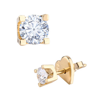 18ct Gold Solitaire Stud with