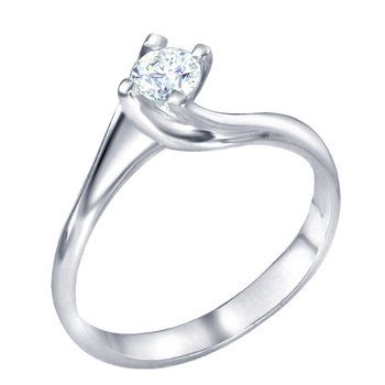 18ct White Gold Solitaire Ring with Diamond by SAVVIDIS (No 54)