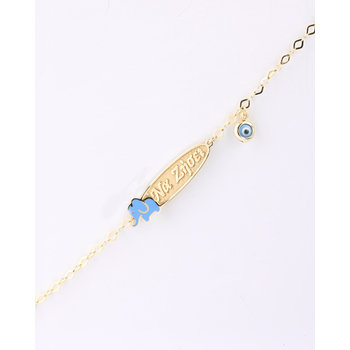Gold plated Silver Bracelet with Evil Eye and Elephant by Ino&Ibo