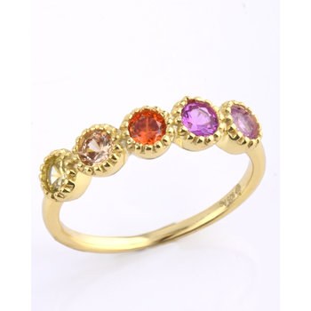 Gold plated Sterling Silver Ring with Zircons by KIKI Star Collection (No 56)