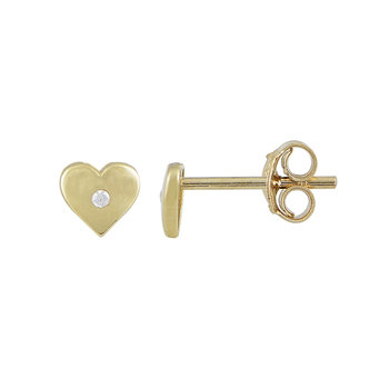 14ct Gold Heart Earrings with