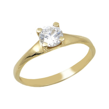 14ct Gold Solitaire Engagement Ring with Zircons by SAVVIDIS (Νο 56)