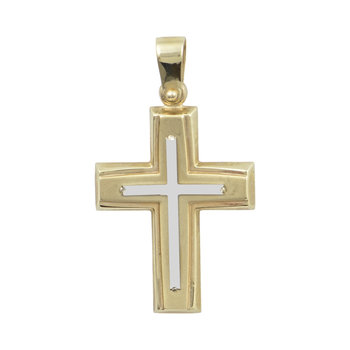 14ct White Gold and Gold Cross by SAVVIDIS