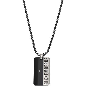 BIKKEMBERGS Band Stainless Steel Necklace with Diamonds