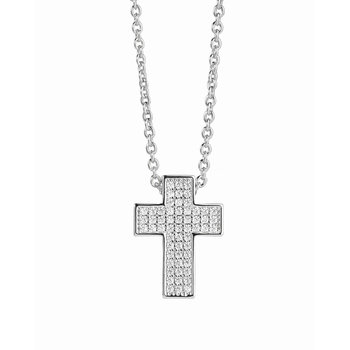 CHIARA FERRAGNI Croci Rhodium Plated Necklace with Cross