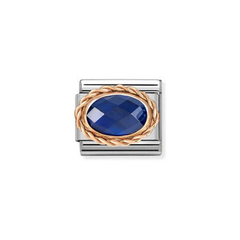 NOMINATION Link made of Stainless Steel and 9ct Rose Gold with Zircon