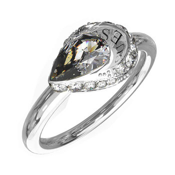 GUESS Lollipop Stainless Steel Ring with Zircons