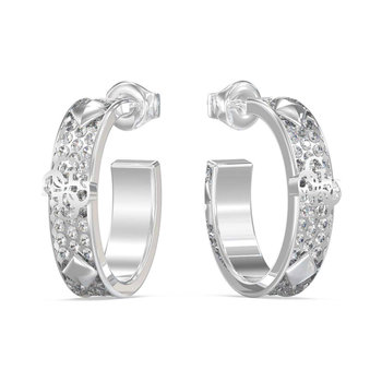 GUESS 4G Forever Stainless Steel Hoop Earrings with Zircons
