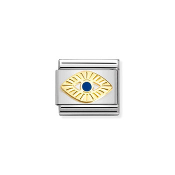 NOMINATION Link Eye Of God made of Stainless Steel and 18ct Gold with Enamel