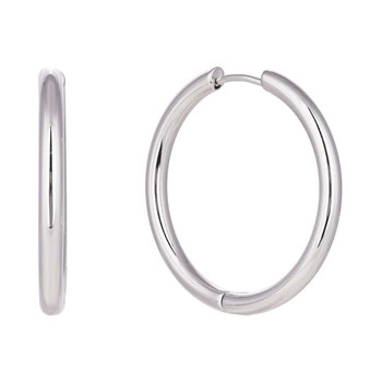 DOUKISSA NOMIKOU Big Silver Plated Stainless Steel Hoops