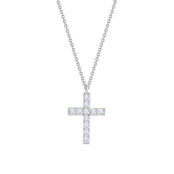SOLEDOR Cross Collection 14ct White Gold Cross with Zircons