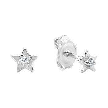 ESPRIT Star Rhodium Plated Sterling Silver Earrings with Diamond