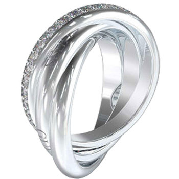 GUESS Perfect Stainless Steel Ring with Zircons (No 52)
