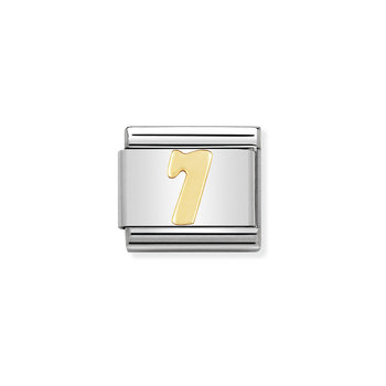 NOMINATION Link 'No 7' made of Stainless Steel and 18ct Gold