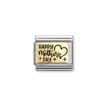 NOMINATION Link 'Happy Mother's Day' made of Stainless Steel and 18ct Gold