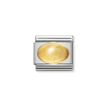 NOMINATION Link made of Stainless Steel and 18ct Gold with Citrine