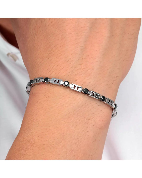 SECTOR Stainless Steel Bracelet with Enamel and Zircon