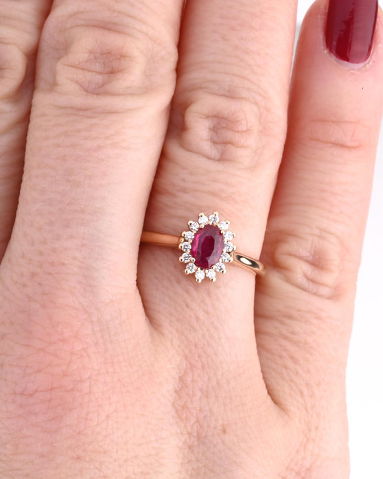 Δαχτυλίδι SAVVIDIS από ροζ χρυσό 18Κ με διαμάντια και ρουμπίνι (No 55)