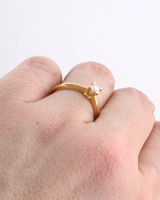 Μονόπετρο δαχτυλίδι SAVVIDIS από χρυσό 18Κ και διαμάντια (No 53)