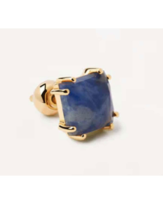 PDPAOLA The Gemstones Piercing Capsule 18ct-Gold-Plated Sterling Silver Single Earring with Sodalite