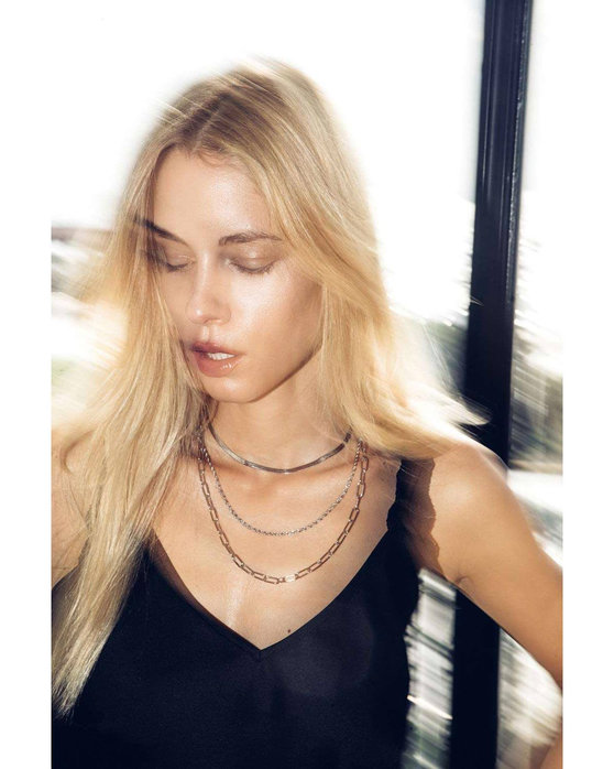 DOUKISSA NOMIKOU Long Vintage Silver Plated Stainless Steel Chain