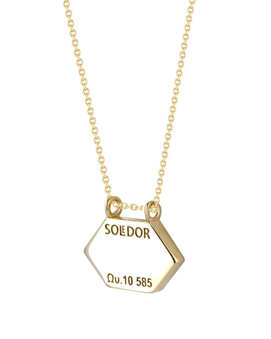 Κολιέ SOLEDOR της σειράς Hexagon από χρυσό 14Κ με Apatite