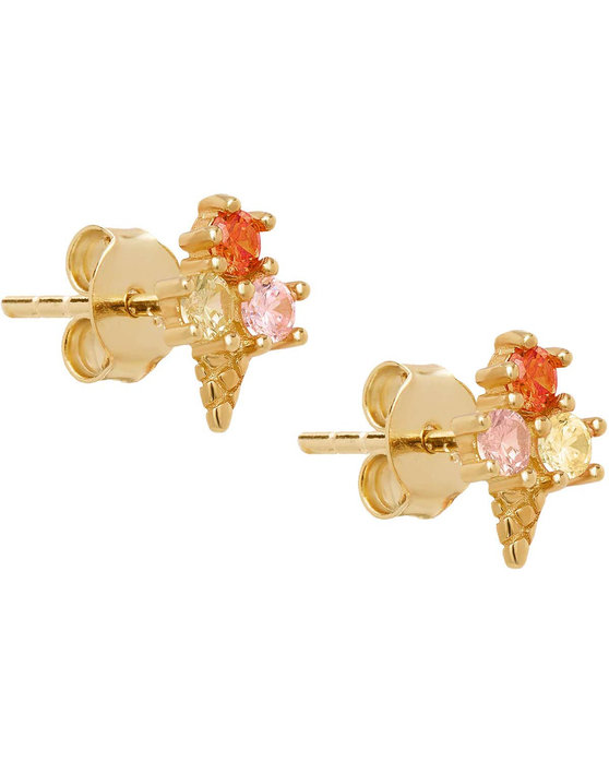 Σκουλαρίκια DOUKISSA NOMIKOU Ice cream Cone Stud Earrings Pave