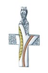 Βαπτιστικός σταυρός 14 Καράτια Λευκόχρυσο και Χρυσό με Ζιρκόν SAVVIDIS