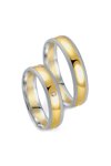Wedding rings in 8ct Gold and Whitegold with Diamond Breuning