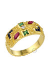 Ring 18ct Gold with Diamond and Precious Stones (EUR No 57 - US No 8)