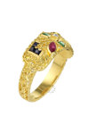 Ring 18ct Gold with Diamond and Precious Stones (EUR No 57 - US No 8)