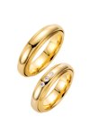 Wedding rings in 14ct Gold with Diamonds Breuning