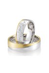 Wedding rings in 8ct Gold and Whitegold with Diamond Benz
