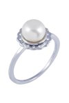 Ring in whitegold 14ct with pearl