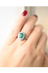 Ring 18ct White Gold with Diamonds and an Emerald SAVVIDIS (No 52)