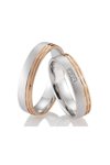 Wedding rings in 8ct Pink Gold and Whitegold with Diamond Benz