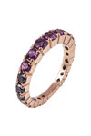 Δαχτυλίδι σειρέ ολόβερο 18Κ Ροζ χρυσο με Ροδολίτες και Διαμάντια